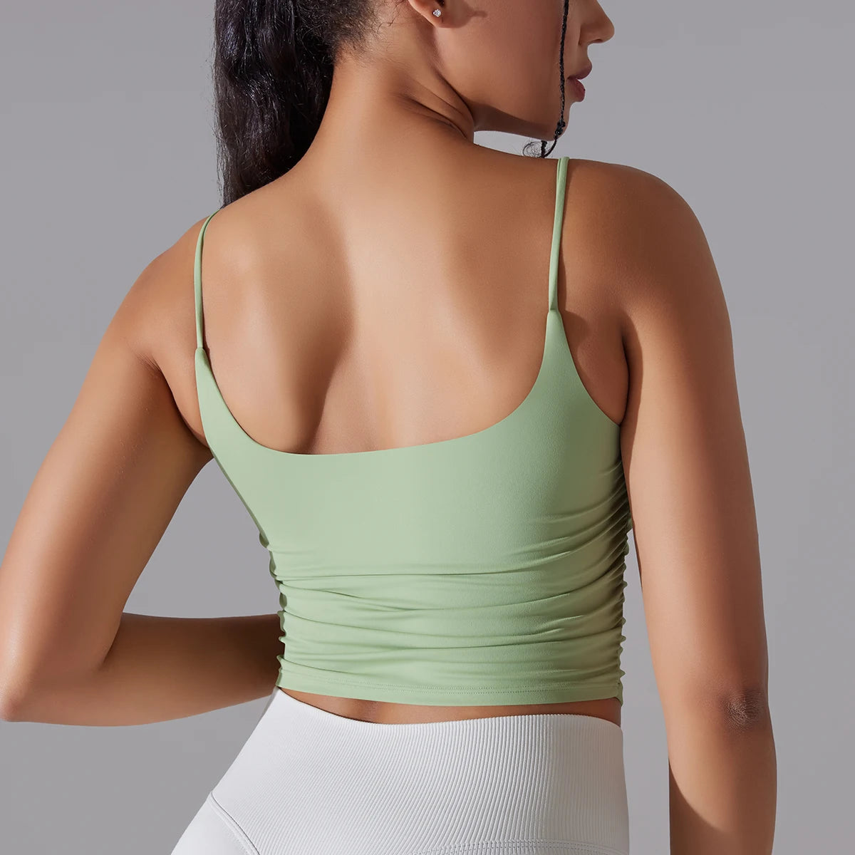 Women Sports Bra Sexy Gym Bra Cropped Top Yoga Bra Seamless Fitness Tank Top Shockproof with Pad Clothing