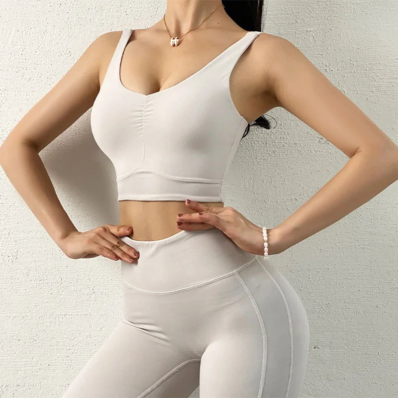 Sexy Sports Bra Woman High Impact Fitness Bra Running Underwear Yoga Tank Tops Training Workout Gym Push up Crop Top Clothes