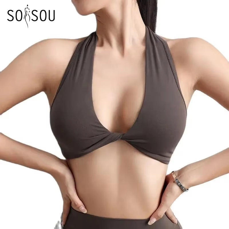 Nylon Sexiest Bra Gym Sport Yoga Bra for Women Elastic Tight Breathable Chest Pad Removable Top Women Bikini 6 Colors